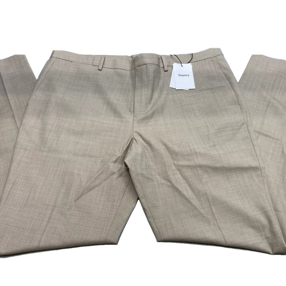 NEW THEORY Mens Suit Pant Tan Beige Size 40 Jake Slim Fit Wool Blend Melange - Picture 1 of 9